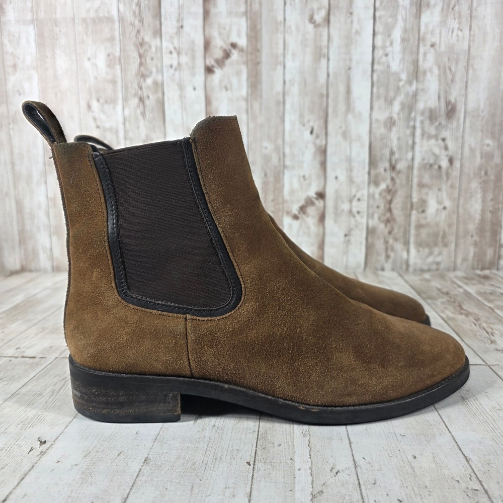 Thursday Boot Co Duchess Cognac Suede Chelsea Boots Womens 9 US Handmade